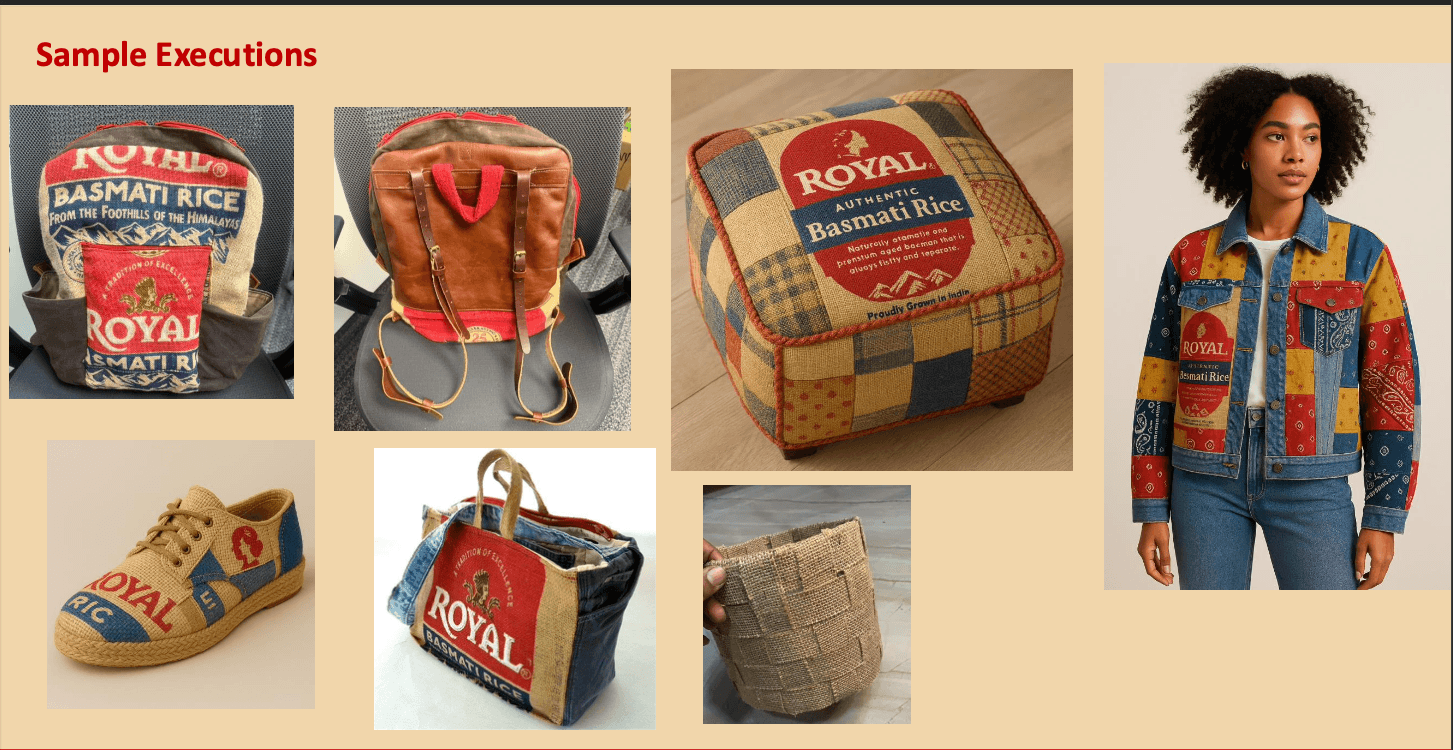 Sample executions: totes, baskets, fashion pieces