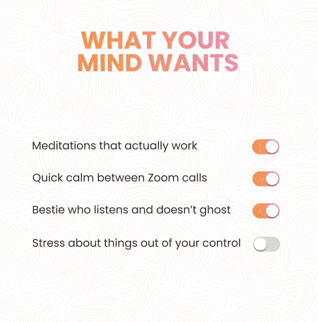 What your mind wants · Mynd positioning